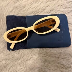 Le Specs x REVOLVE Outta Love Sunglasses in Ivory